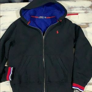 Polo fleece lined hooded sweater